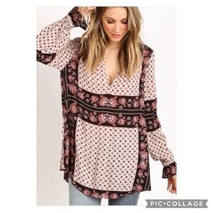 Free People Changing Times Floral Print Blouse Size XS